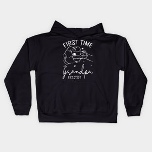 First Time Grandpa Est 2024 Fathers Day Kids Hoodie